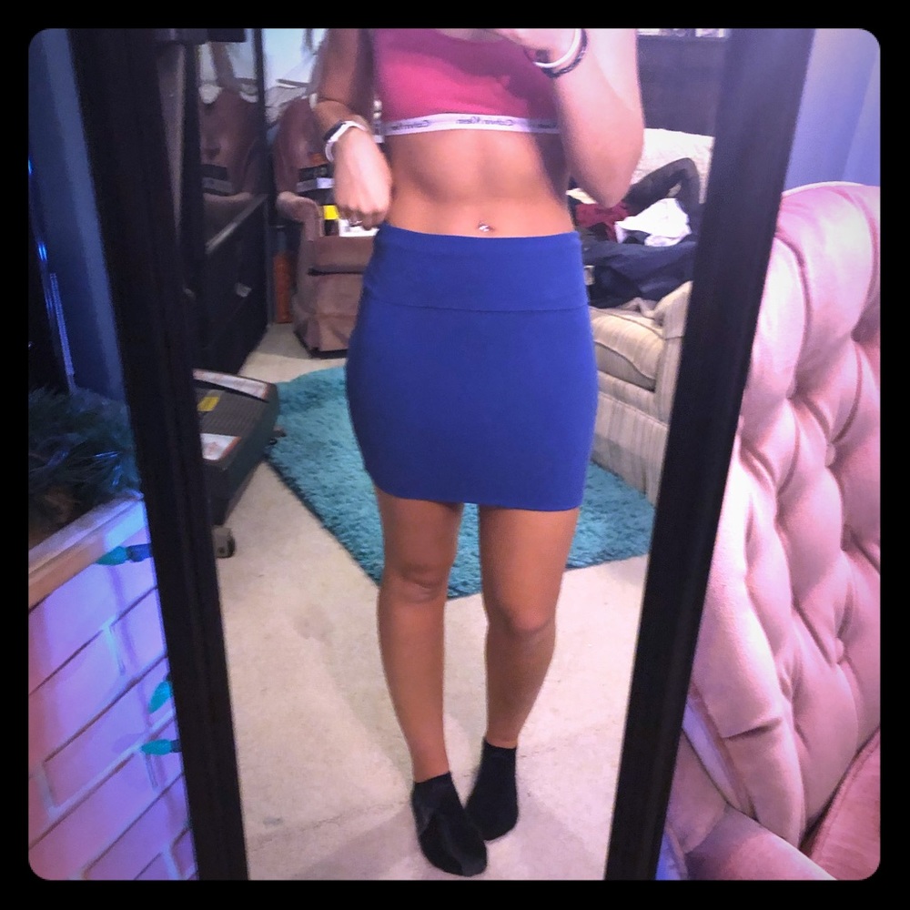 Blue pencil skirt